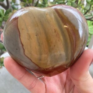 Polychrome ocean jasper heart stone